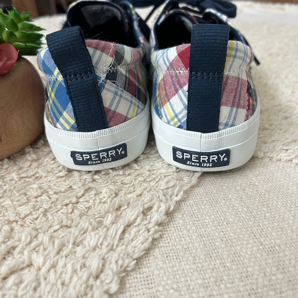 Sperry Top Sider Multicolor Madras Plaid Style Women's Sneakers Sz 9.5 EUC - Picture 4 of 6